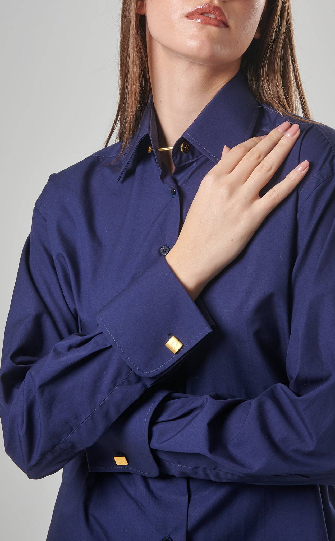 Signature Button-Up with Cuffs Blue (Unisex)