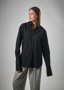 Signature Button-Up with Cuffs Black
