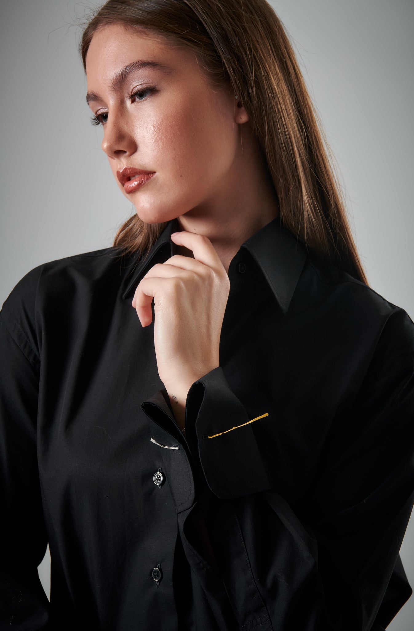 Signature Button-Up with Cuffs Black