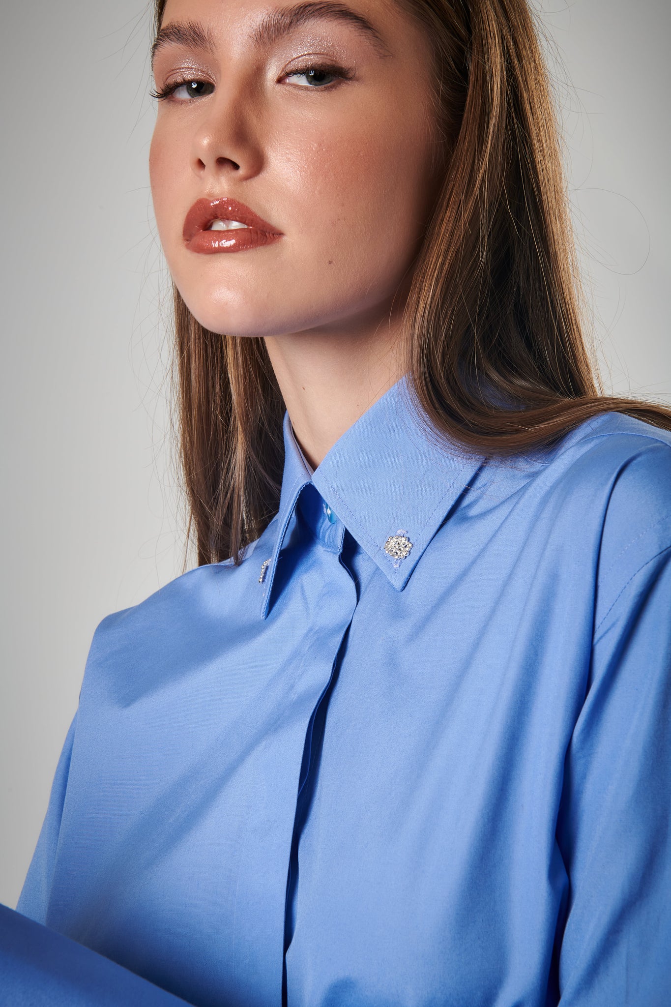 Signature Button-Up with Cuffs with Hidden Buttons (Royal Blue)